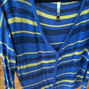 Striped Blue and Yellow Women's Sweater